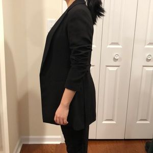 H&M Long Black Blazer with Removable Belt